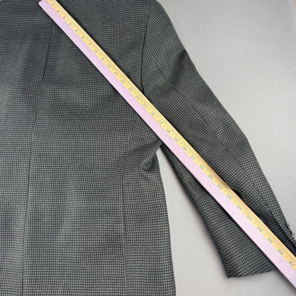 Bert Pulitzer Mens Grey‎ Wool Blend 3 Button Micro Pattern Blazer Sport Coat